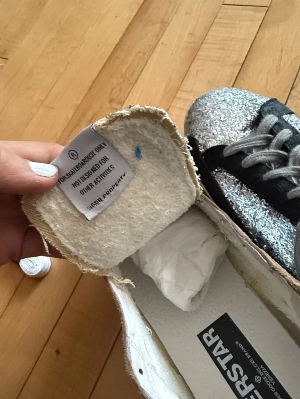 Women golden goose Silver Glitter Low-Top Sneakers & adidas shoes - Picture 12 of 16